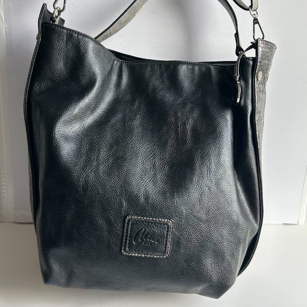 Celine Dion Black Hobo shoulder bag Y2K Crossbody Vegan Leather